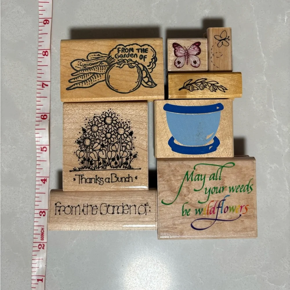 Vintage & New High-Quality Rubber Wood Stamp Collection Set - Picture 8 of 15